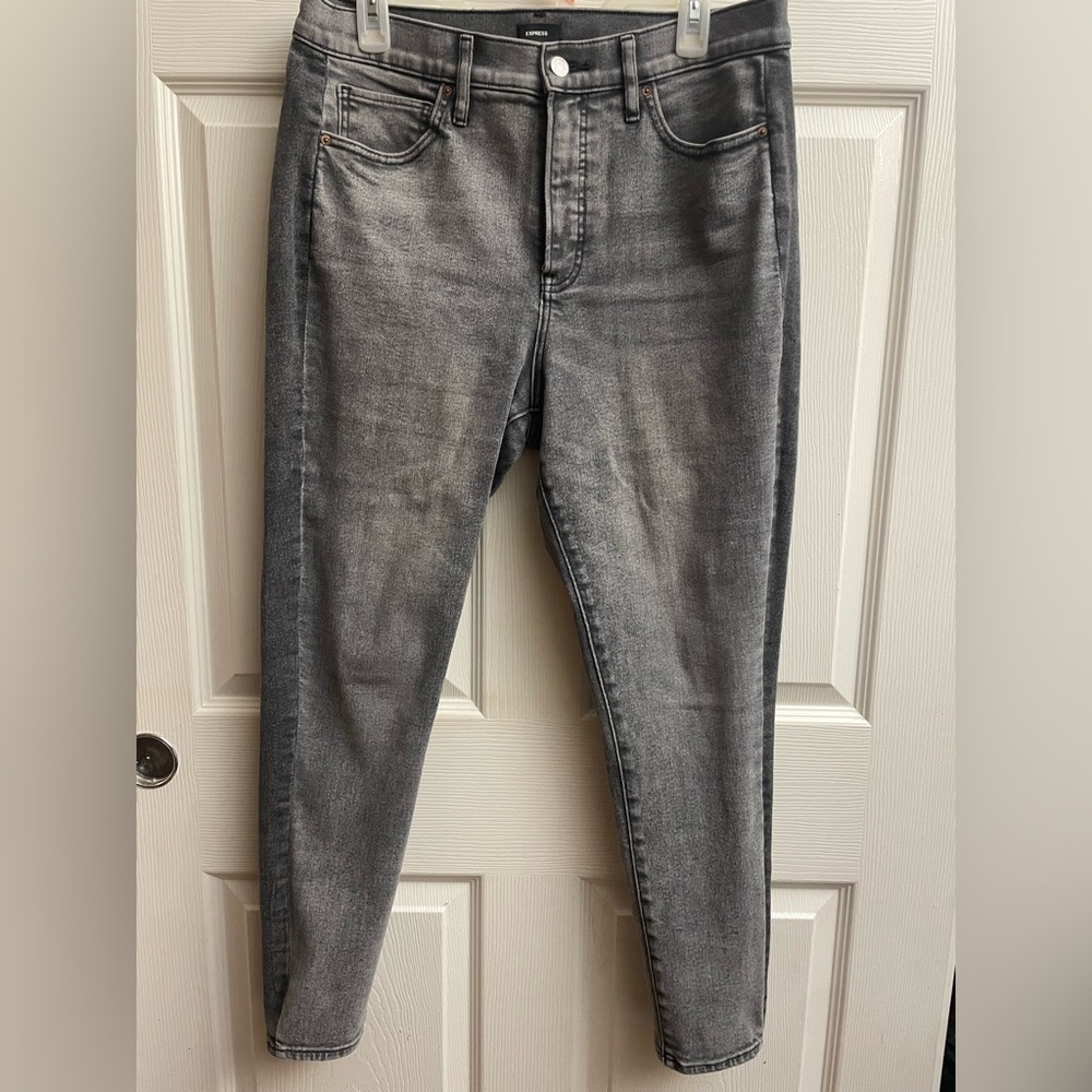 Express Gray And Black Skinny Jeans Two-Toned